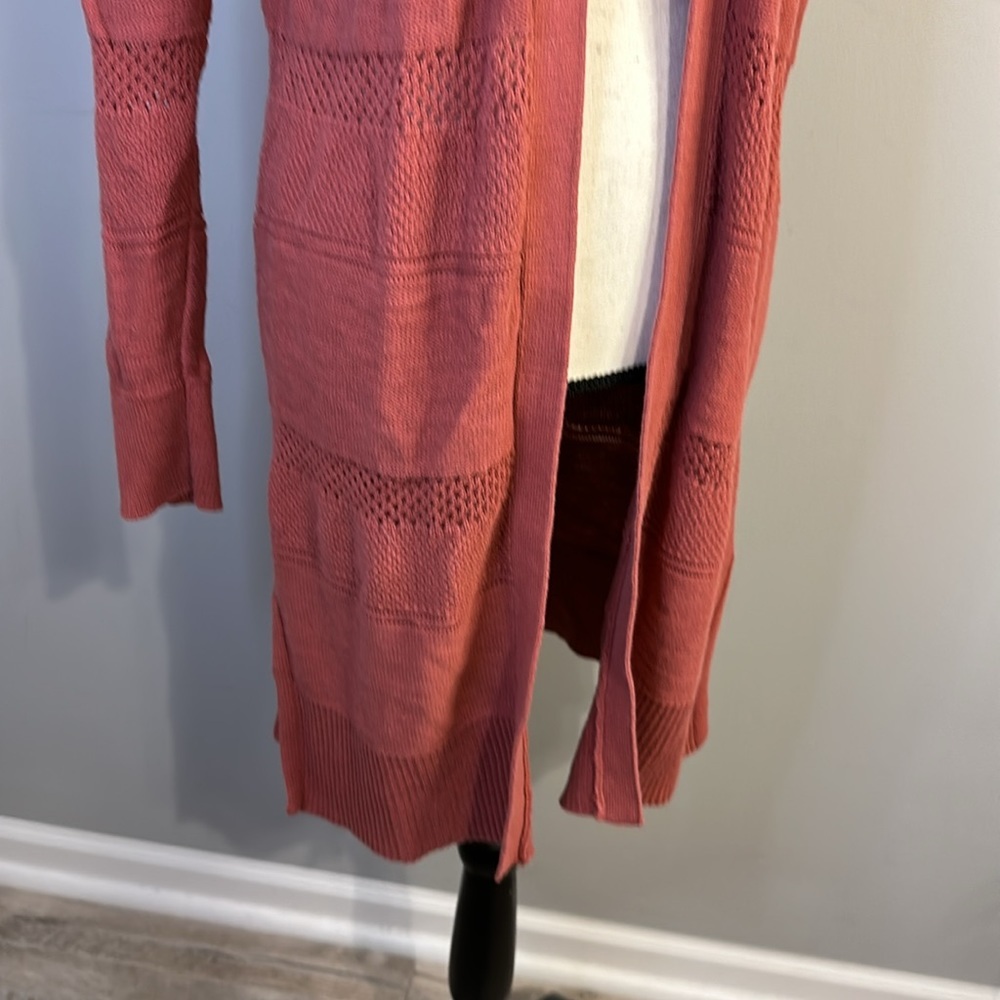 Universal Thread Dusty Rose Long Knit Cotton Cardigan - Picture 3 of 6